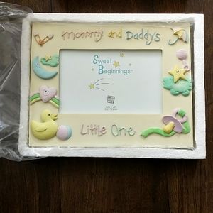 Russ baby mommy & daddy's little one handpainted frame